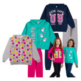 Kit 3 Conjunto De Roupa Moletom Infantil Juvenil Feminino