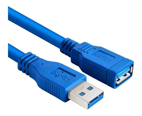 Cabo Extensor 3.0 Usb Macho X Fêmea Blindado 5 Metros Cor Azul