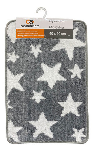 Tapete Para Banheiro Estrelas Cinza 40x60cm - Casambiente