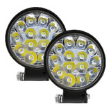 2 Farol De Milha Led Redondo 42w 12v/24v Jeep Pequeno Menor