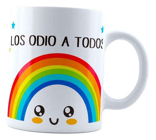 Taza Los Odio A Enserio Café O Té Color Blanco