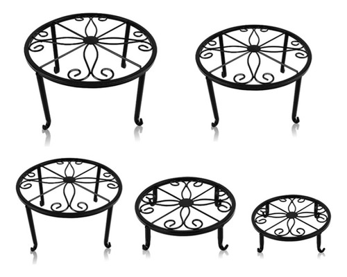 Paquete De 5 Soportes Metálicos Para Macetas