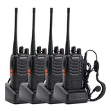 Kit X4 Radios Walkie Talkie Baofeng Bf-888s + 4 Manos Libres