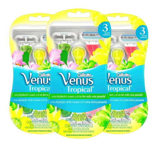 Kit Aparelho De Depilação Venus Tropical C/9 Uni.