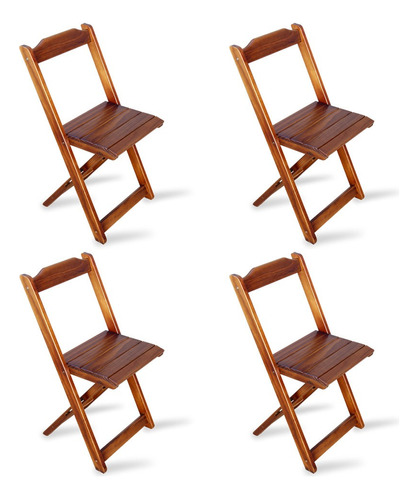 4 Cadeiras Casa Dobrável Madeira Maciça - Imbuia