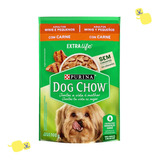 15 Sachês Alimento Úmido Dog Chow Adulto Mini Peq Carne 100g