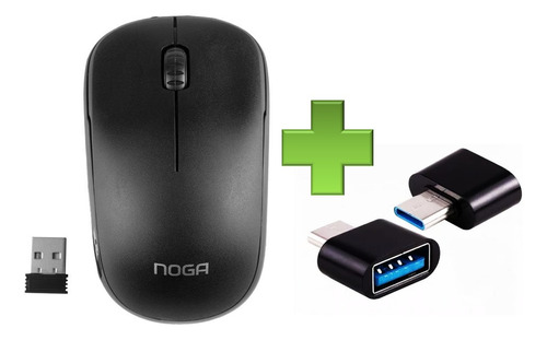 Mouse Inalambrico + Adaptador Tipo C Tablet Celular Teclado