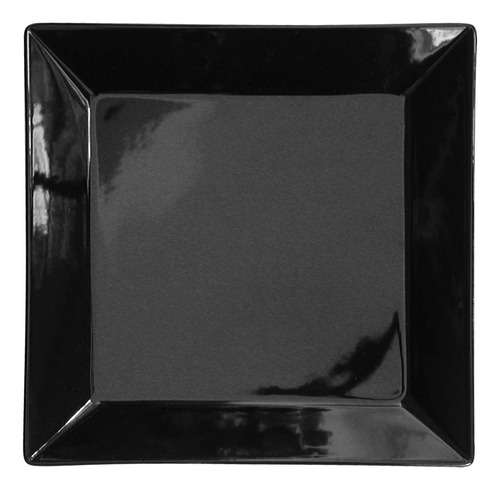 Plato Postre 20cm Cuadrado Negro Ceramica Oxford