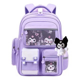 Mochila Escolar Primaria Sanrio Kuromi Para Niñas