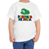 Polera Niño Estampado Partner De Papá, Luigi, Mario Bross