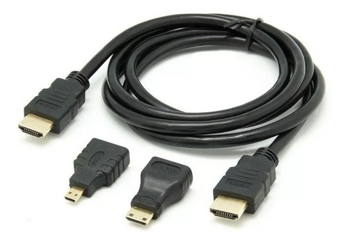 Cable Hdmi 1.5 Mts Con Adaptadores Micro Y Mini Hdmi Video