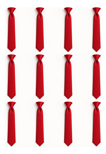 Paquete De 12 Corbatas Escolares Infantiles Con Gancho-clip