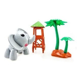 Set Animalitos De Juguete Elefante Y Palmera Infantil