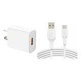 Cargador Rápido 35w + Cable C Para Xiaomi Note 8 Pro