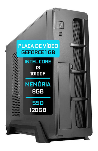 Computador Fácil Slim Intel Core I3 10100f 8gb Ssd 120gb