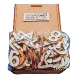 2 Alfabetos Y Números 4cm En Caja De Madera Didácticos 