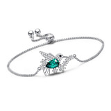 De Plata !! Pulsera De Colibri Swarovski Regalo Mujer Amor 