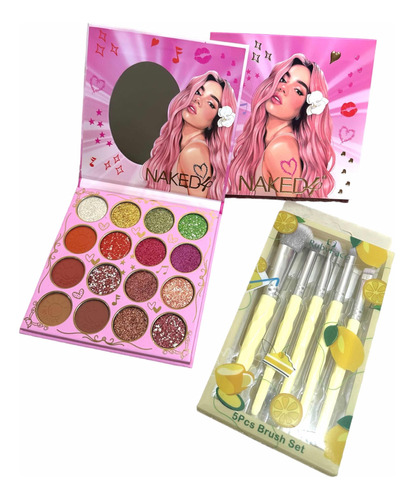 Paleta Sombra Ojos Con Set De Brochas Regalo Karol G Bichota