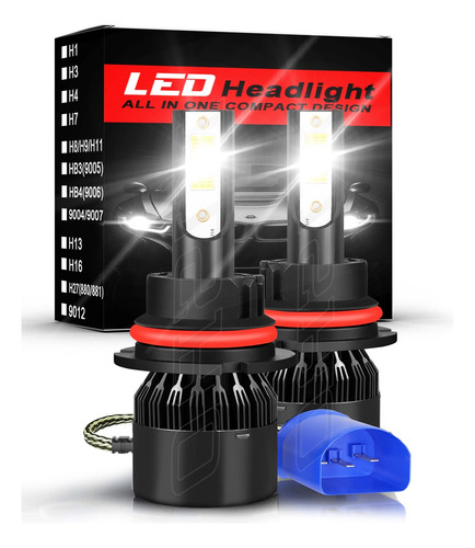 9007 Kit De Faros Delanteros Led 6500k Luz Blanca Alta/baja