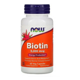 Now Foods Biotina 60 Vegcaps 5000mcg Sfn