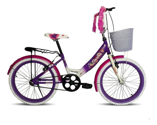 Bicicleta Infantil Equipada Bravia Rodada 20 Para Niña Color Morado