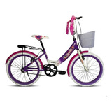 Bicicleta Infantil Equipada Bravia Rodada 20 Para Niña Color Morado