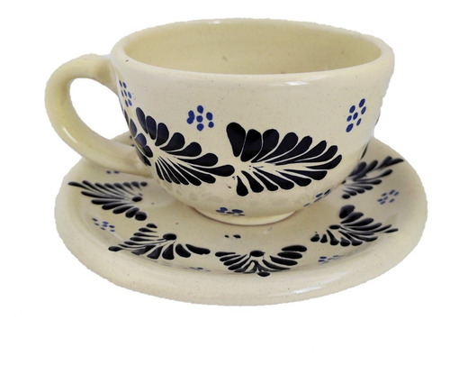 Terno Artesanal De Talavera Premium (plato Y Taza) 1pza