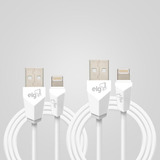 Kit 2x Cabo Lightning iPhone 1m + 2m Turbo 2,4a 12w ELG Cor Branco