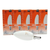 Pack De  5 Focos Osram Vela Lisa 25w E14 Perla Incandescente