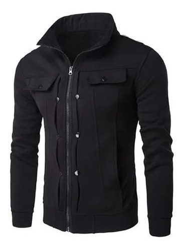 Casaco De Moletom Peluciado Modelo Slim Fit Blusa De Inverno