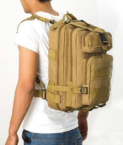 Mochila Tactica Militar Morral Laptop 14 Impermea Color Café