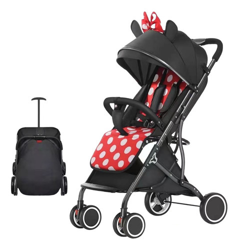 Coche De Paseo Compacto Con Accesorios Lubabycas Rojo