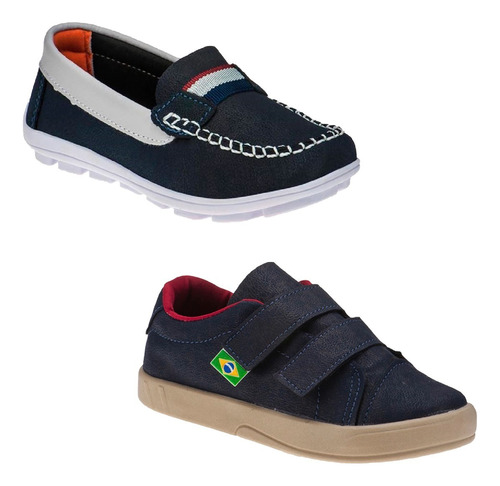 Combo Sapato Mocassim Masculino Infantil E Sandalia Menino