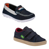 Combo Sapato Mocassim Masculino Infantil E Sandalia Menino