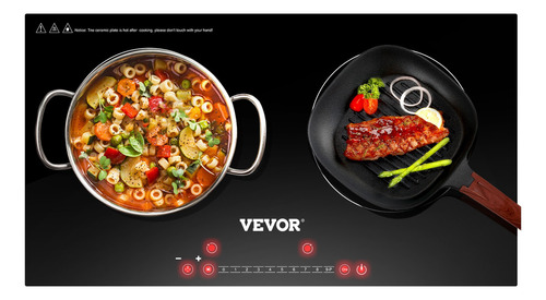 Vevor Parrilla Eléctrica Cocina De Inducción 2.6kw 2quemador Color Negro