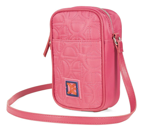 Bolsa Crossbody Cloe Para Mujer Vertical Acolchada Y Cierre Color Rosa