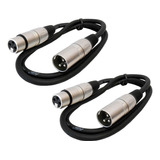 2 Cables De Microfono Xlr Hembra A Macho 3-pin | Negro, 0...