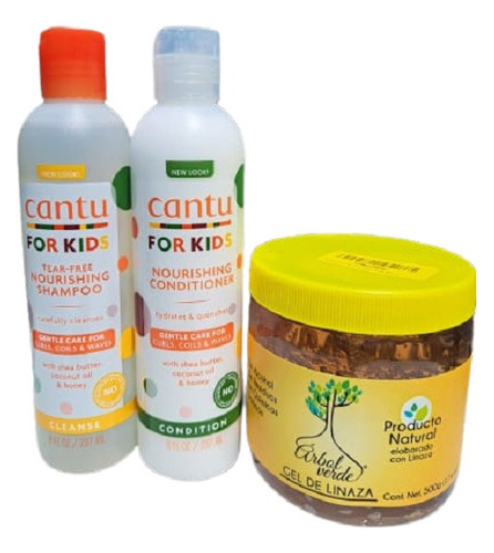 Shampoo Para Niños Cantu Kids + Acondicionador + Gel 500g