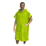 Poncho Cambiador Salida De Baño Surf Deportes Verde Lima