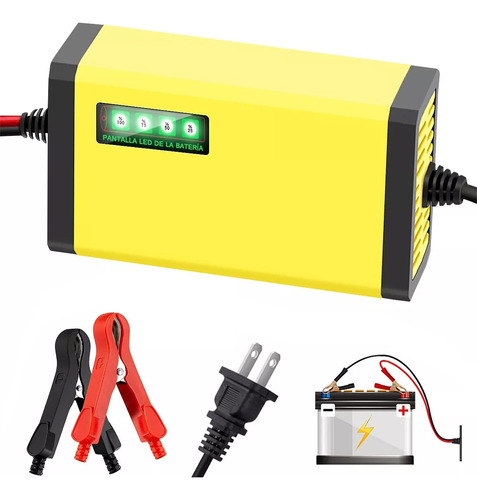 Cargador De Batería De Coche Completamente Automático, 12v