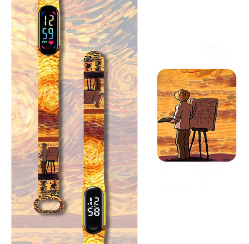 Pulseira De Silicone Para Xiaomi Mi Band 8 Estilo Van Gogh