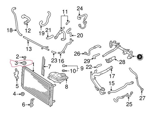 Goma Soporte Radiador Passat Audi 2002 2005 Foto 2