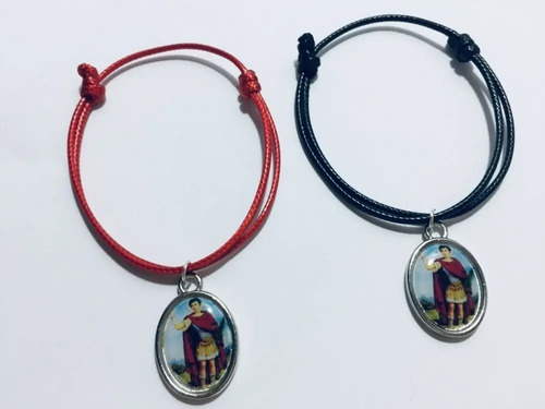 3 Pulseras De San Expedito Medalla Plateada Con Encapsulado