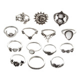 Anillos De Girasol Para Mujer, Conjunto De Anillos De Diaman