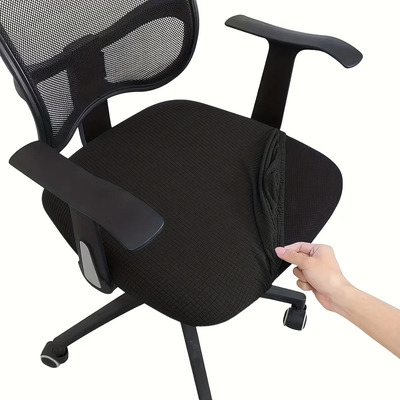 Funda Elástica Para Silla De Oficina Giratoria Negro Liso