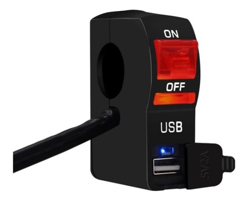 Interruptor De Manillar De Moto Con Puerto Cargador Usb