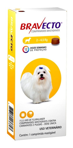 Bravecto Antipulgas Original De 2 A 4,5kg Envio Imediato 