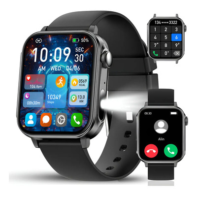 Reloj Inteligente Para Hombre Mujer Deportivo Moderno Llamada Bluetooth Ip67 Impermeable Casua 1.83'' Jooeniok Smartwatch Carga Rápida Type-c Caja Negro Correa Negro Bisel Negro