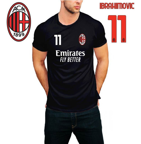 Remera Ac Milan Algodón Fan 11 Ibrahimovic, Brahim, Kessie