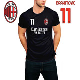 Remera Ac Milan Algodón Fan 11 Ibrahimovic, Brahim, Kessie